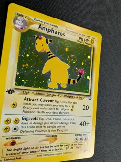 [LP+] ✨🌀 SWIRL Ampharos 1st Edition 01/64 Neo Revelation Holo Pokemon TCG - Image 3