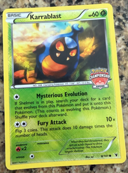 Karrablast 8/101 Noble Victories Championship Series Stamp Holo Pokemon NM/LP - Image 1