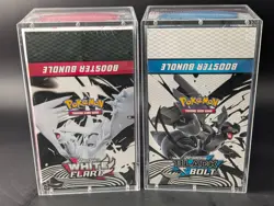 2x Pokemon Black Bolt White Flare Sealed Booster Bundle Display Case W/Acrylic - Image 1
