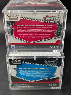 2x Pokemon Black Bolt White Flare Sealed Booster Bundle Display Case W/Acrylic - Image 3
