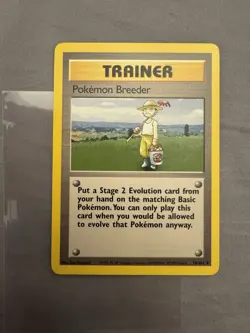 Pokemon TCG Trainer: Pokemon Breeder Base Set Rare Unlimited 76/102 - Image 1