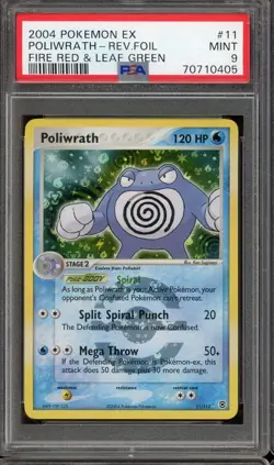 2004 POKEMON EX #11 POLIWRATH REVERSE FOIL MINT PSA 9 FIRE RED & LEAF GREEN RARE - Image 1