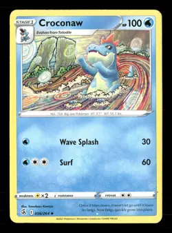 Croconaw Fusion Strike 056/264 Pokemon Lightly Played Tomokazu Komiya - Image 1