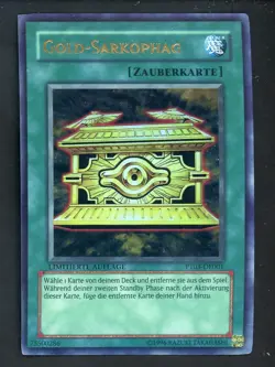 2007 Yu-Gi-Oh! Pharaoh Tour German DE-001 Gold Sarcophagus - Image 1