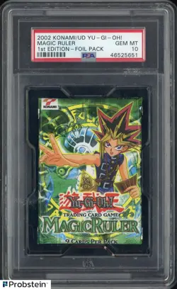 2002 Konami Yu-Gi-Oh! Magic Ruler 1st Edition Foil Pack PSA 10 GEM MINT - Image 1