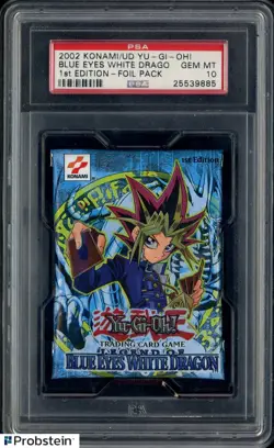 2002 Yu-Gi-Oh! Legend of Blue-Eyes White Dragon 1st Edition Foil Pack PSA 10 - Image 1