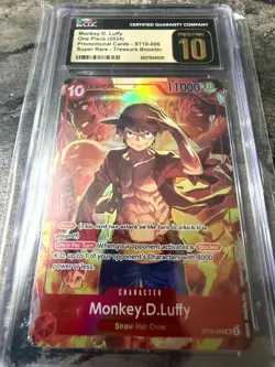 One Piece Promo Monkey.D.Luffy Treasure Booster ST10-006 SR CGC PRISTINE 10 - Image 1