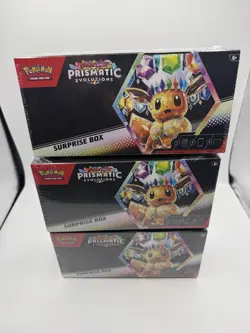 LOT OF 3 - FACTORY SEALED Pokemon TCG Prismatic Evolutions Surprise Box NEW - Image 1