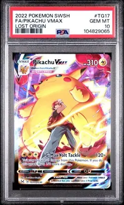 2022 POKEMON SWORD & SHIELD LOST ORIGIN #TG17 FULL ART/PIKACHU VMAX PSA 10 - Image 1