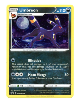 2021 Pokemon Black Star Promo SWSH129 Umbreon Cosmos Holo Evolving Skies 3 Pack - Image 1