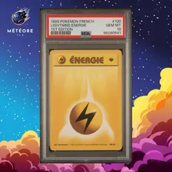 Carte Pokemon Energie Electrique PSA 10 100/102 Edition 1 Wizards Set de Base FR - Image 1
