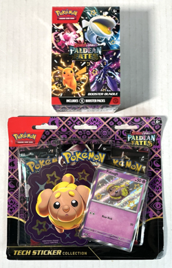 NEW Sealed Pokemon Paldean Fates LOT Booster Bundle & Tech Sticker Collection - Image 1