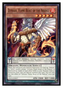Yugioh Zefraxa, Flame Beast of the Nekroz #CROS-EN027 Crossed Souls LP - Image 1