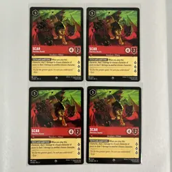 4x Lorcana Disney 127/204 Scar Heartless Hunter Super Rare Card Playset 4x - Image 1