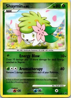 2009 Shaymin 38/127 Platinum Reverse Holo Rare HP Pokemon TCG Card - Image 1