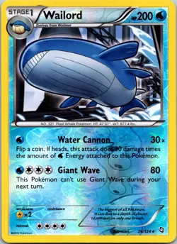 Pokemon Card - Wailord Dragons Exalted 26/124 Reverse Holo DMG - Image 1