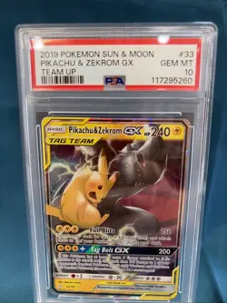 2019 POKEMON TEAM UP PIKACHU & ZEKROM GX #33 PSA 10 GEM MINT #129259762 - Image 1