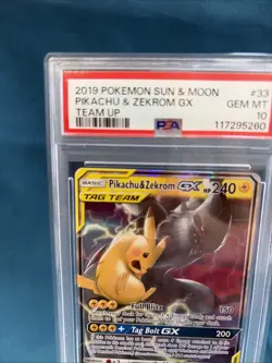 2019 POKEMON TEAM UP PIKACHU & ZEKROM GX #33 PSA 10 GEM MINT #129259762 - Image 2