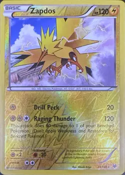 Zapdos 23/108 Rare Roaring Skies Pokemon Reverse Holo Lightly Played - Image 1