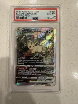 Pokemon 2023 Leafeon VSTAR GG35/GG70 Full Art Crown Zenith GEM MINT PSA 10 - Image 1