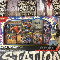 Pokemon Mega Lucario ex Figure Box – Jumbo Promo + Lucario Figure + Packs Sealed - Image 1