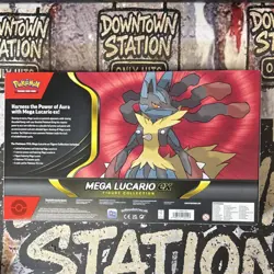 Pokemon Mega Lucario ex Figure Box – Jumbo Promo + Lucario Figure + Packs Sealed - Image 2