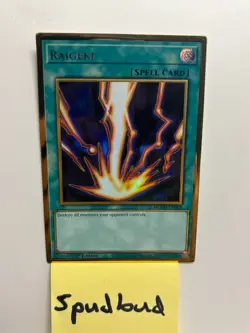 Raigeki Premium Gold Rare MGED-EN038 LP 1st Ed Yu-Gi-Oh! - Image 1