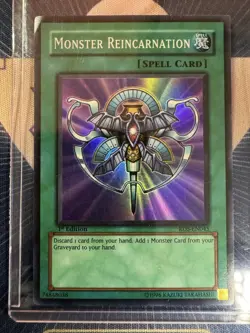 Yu-Gi-Oh! Monster Reincarnation RDS-EN045 1st Edition Super Rare Vintage - Image 1