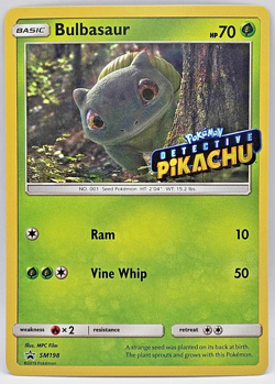 Bulbasaur - SM198 - Stamped Detective Pikachu Black Star Promo Pokemon Card - NM - Image 1