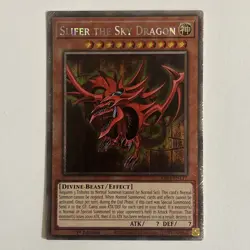 Slifer The Sky Dragon RA04-EN117 Platinum Secret Rare Yugioh Tcg 1st Ed NM Card! - Image 1