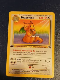 Dragonite - 19/62 - Pokemon Fossil 1st Edition Rare Card WOTC ( RARE ) MINT - Image 3