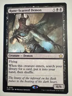 x1 Rune-Scarred Demon FDN Foundations MTG 184 RARE M/NM 1x - Image 1