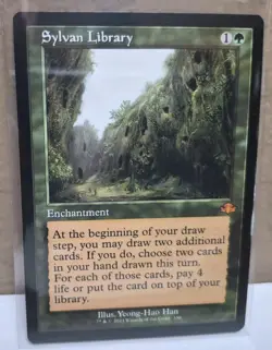 MTG Sylvan Library (Retro Frame) Regular Dominaria Remastered Mythic - Image 1