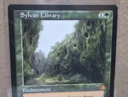 MTG Sylvan Library (Retro Frame) Regular Dominaria Remastered Mythic - Image 3