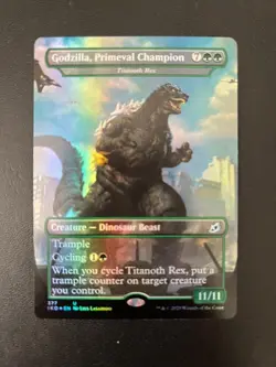 MTG- Godzilla, Primeval Champion x1 - Ikoria Borderless FOIL - Image 1