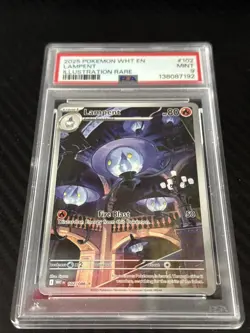 Lampent ILLUSTRATION Rare White Flare English Pokemon 2025 102/086 PSA 9 - Image 1