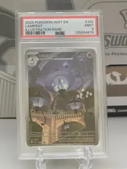 2025 Pokemon White Flare #102 Lampent ILLUSTRATION RARE Holo Card PSA 9 - Image 1