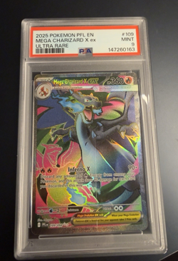 Mega Charizard X Ex Pokemon Pfl En-Phantasmal Flames 109 NM PSA 9 - Image 1