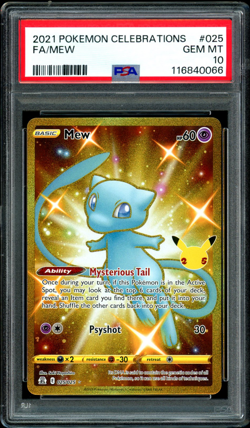 PSA 10 Gem Mint Pokemon 2021 Mew Full Art Celebrations Gold 25/25 Anniversary - Image 1