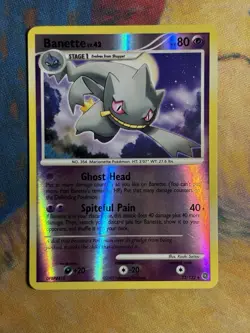 Banette 23/132 Rare Reverse Holo Halloween Pokemon DP Secret Wonders Card LP - Image 2