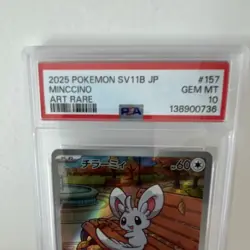 Pokemon Minccino SV11B Black Bolt 157/086 Art Rare Holo PSA 10 Japanese 2025 - Image 4