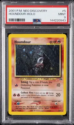 2001 POKEMON NEO DISCOVERY #5 HOUNDOUR-HOLO PSA 9 - Image 1