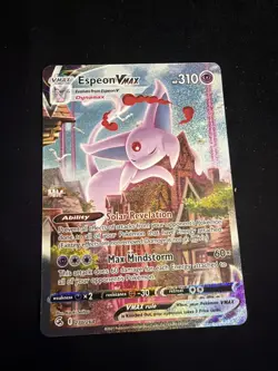 Pokemon TCG SWSH Fusion Strike Espeon VMAX 270/264 Alt Art Secret Rare - Image 1