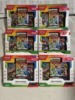 x6 Pokemon First Partner Illustration Collection: Series boxes plus 1 extra pack - Image 1