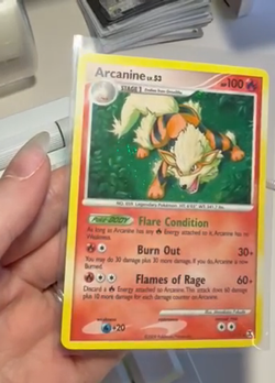 Pokemon TCG Arcanine 1/111 Rising Rivals Holo – DOUBLE SWIRL – NM - Image 2