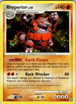 Rhyperior 12/130 Diamond and Pearl Pokemon MP Holo - Image 1