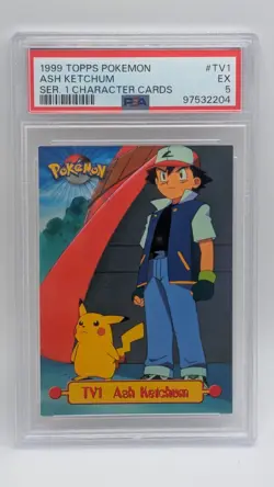 2000 Pokemon Topps Series 2 H&V Ash Ketchum Blue Logo #HV1 PSA 5! - Image 1