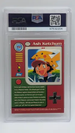 2000 Pokemon Topps Series 2 H&V Ash Ketchum Blue Logo #HV1 PSA 5! - Image 2