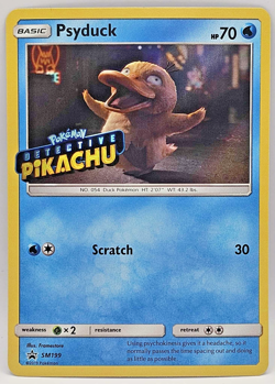 Pokemon Psyduck Detective Pikachu SM199 Promo Stamped Holo - Image 1