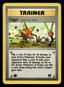 Digger 75/82 Uncommon Team Rocket 1st Edition WOTC Pokemon LP - Image 1